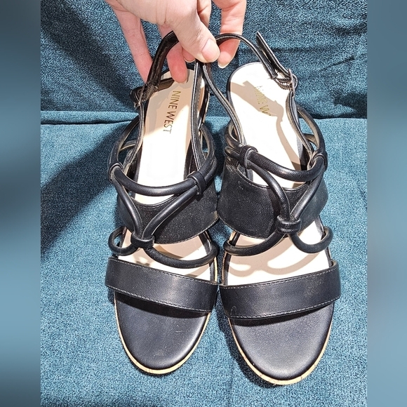 NINE WEST wedge heeled sandals 9.5 - Picture 4 of 5